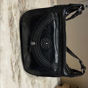Patricia Nash Black Leather Crossbody Bag